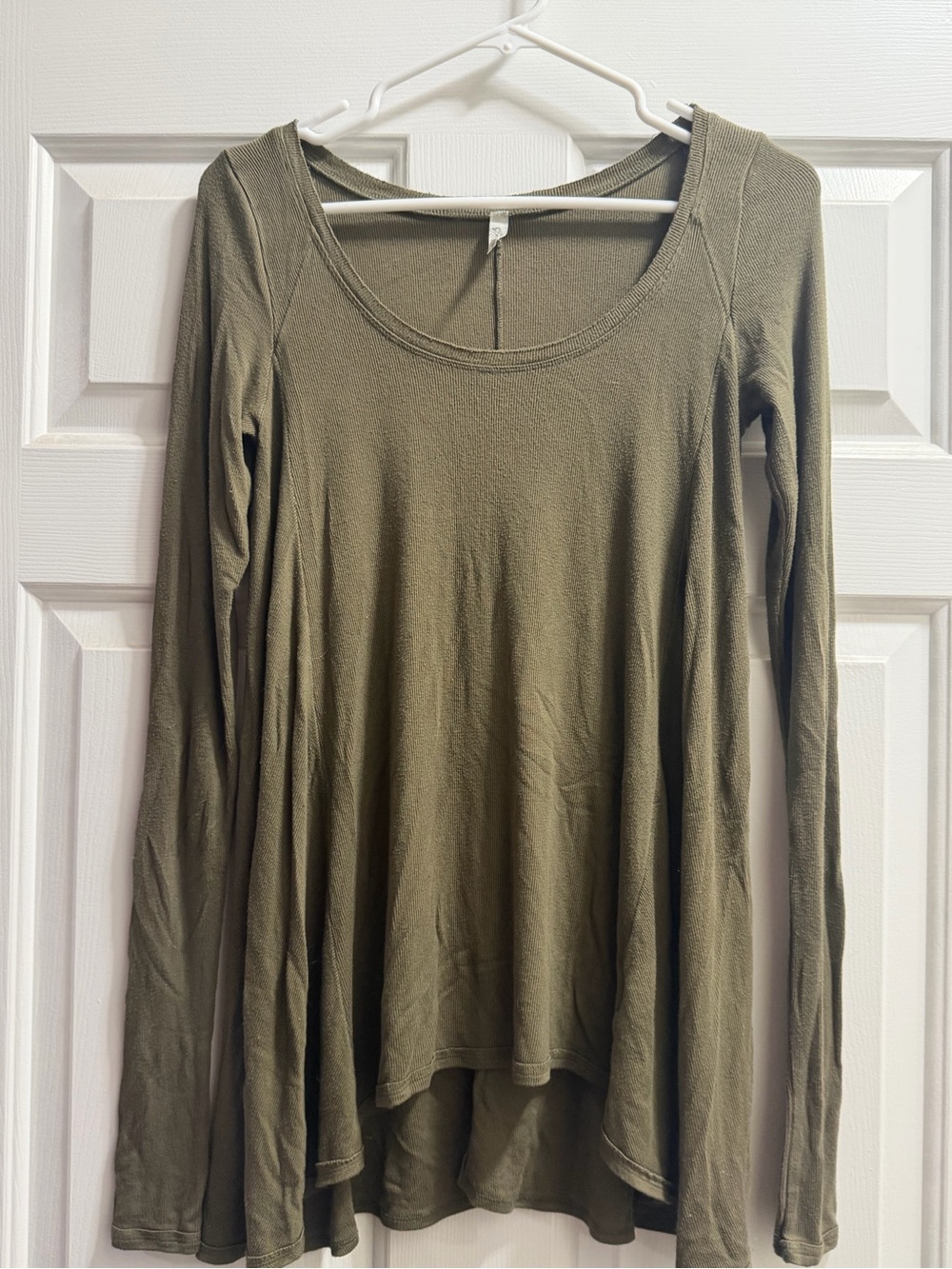 Free People Olive Scoop Neck Long Sleeve Tunic